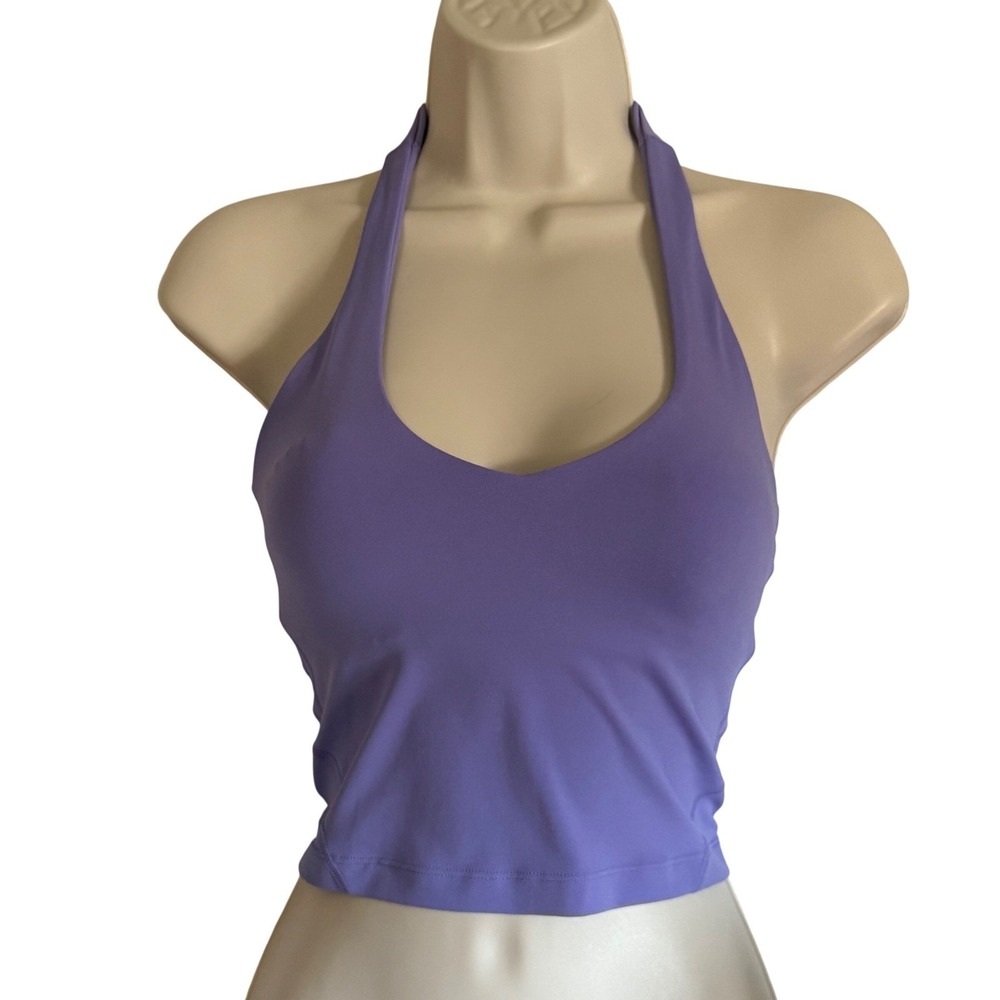 Lululemon‎ Align Halter Tank Top Purple Nulu Yoga Crop Bra Size 0
